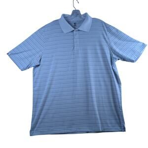 Saint Bernard Performance Golf‎ Polo Mens XL Short Sleeve White Striped